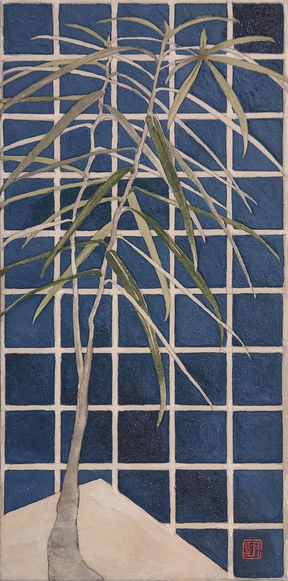 「刻」／2024／麻紙、岩絵具、水干絵具、胡粉、膠